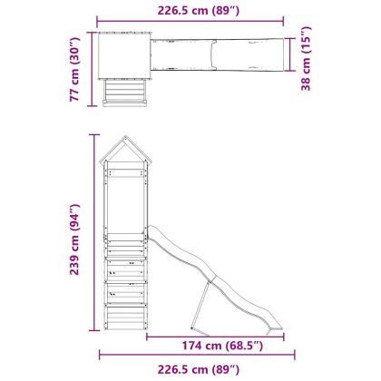 Комбинирано детско съоръжение за игра, импрегниран бор