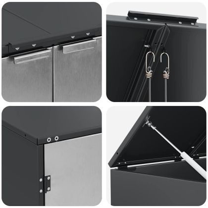 Контейнер за съхранение на 3 коша 340 x 77.5 x 115.5 см Стомана