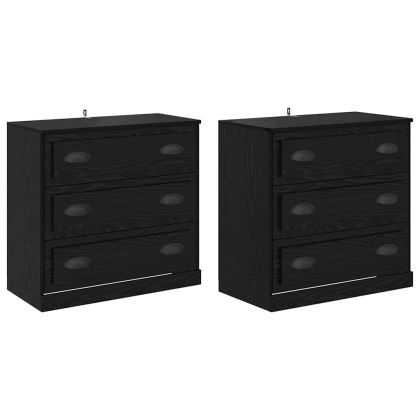Скейдбордове с чекмедже 2 pcs Черния дъб 70 x 35,5 x 67,5 см