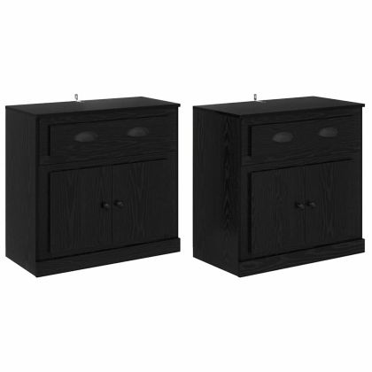 Скейдбордове с чекмедже 2 pcs Черния дъб 70 x 35,5 x 67,5 см