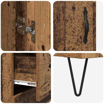 Висок шкаф Старо дърво 69,5 x 34 x 90 см Инженерно дърво