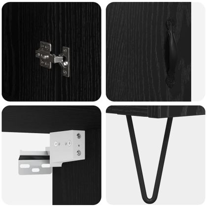 Висок шкаф Черния дъб 69,5 x 34 x 90 см Инженерно дърво