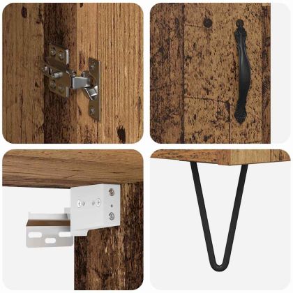 Висок шкаф Старо дърво 34,5 x 34 x 90 см Инженерно дърво