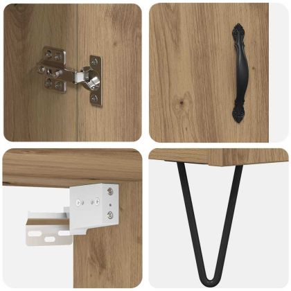 Висок шкаф Дъб 34,5 x 34 x 90 см Инженерно дърво