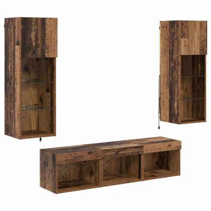 Стойки за телевизор 5 pcs Черния дъб Инженерно дърво