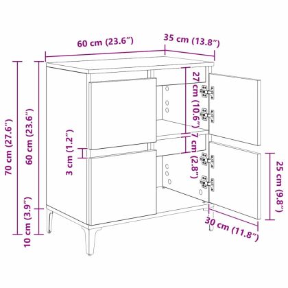 Скейдбордове 3 pcs Черния дъб 60 x 35 x 70 cm Инженерно дърво