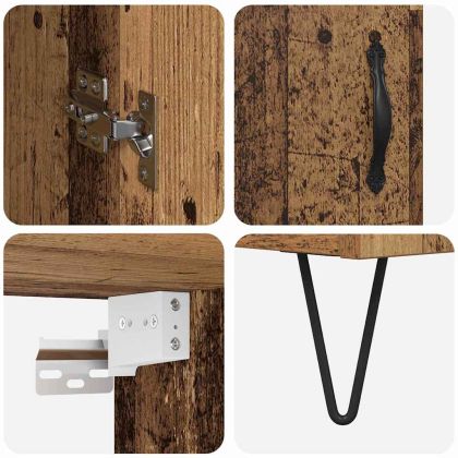 Висок шкаф Старо дърво 69,5 x 34 x 180 см Инженерно дърво