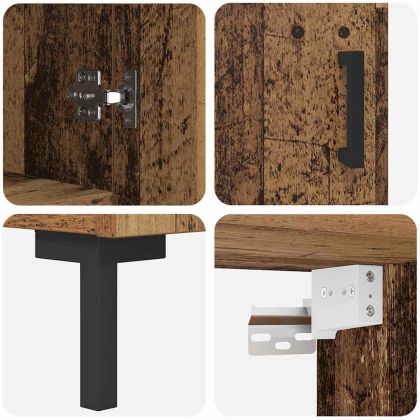 Висок шкаф Старо дърво 69,5 x 34 x 180 см Инженерно дърво