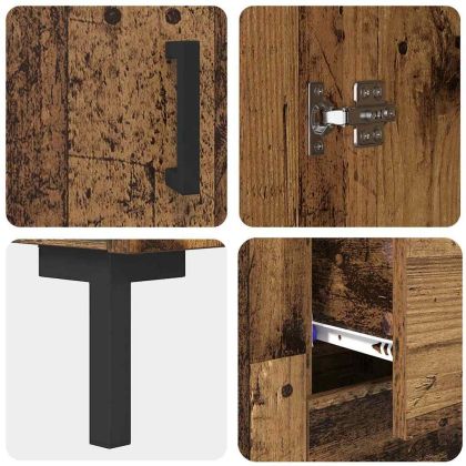 Висок шкаф Старо дърво 69,5 x 34 x 180 см Инженерно дърво