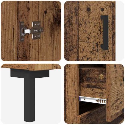 Висок шкаф Старо дърво 69,5 x 34 x 180 см Инженерно дърво