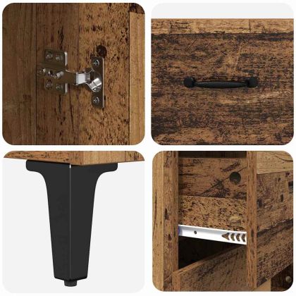 Висок шкаф Старо дърво 69,5 x 34 x 180 см Инженерно дърво