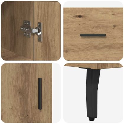 Висок шкаф с чекмедже Дъб 34,5 x 34 x 180 см Инженерно дърво