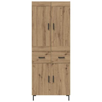 Висок шкаф с чекмедже 2 pcs Дъб Инженерно дърво