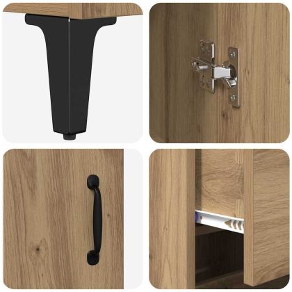 Висок шкаф с чекмедже Дъб 69,5 x 34 x 180 см Инженерно дърво