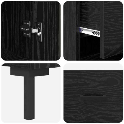 Висок шкаф Черния дъб 34,5 x 34 x 180 см Инженерно дърво