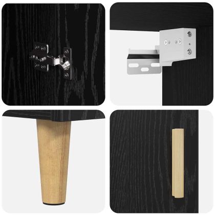 Висок шкаф Черния дъб 69,5 x 32,5 x 180 см Инженерно дърво