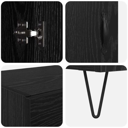 Висок шкаф Черния дъб 69,5 x 34 x 180 см Инженерно дърво