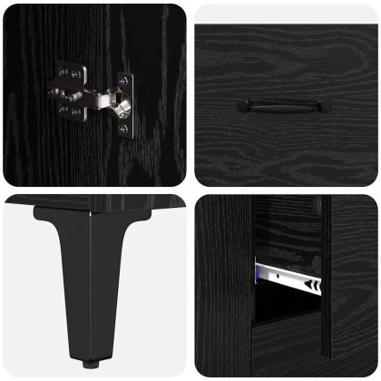 Висок шкаф Черния дъб 69,5 x 34 x 180 см Инженерно дърво