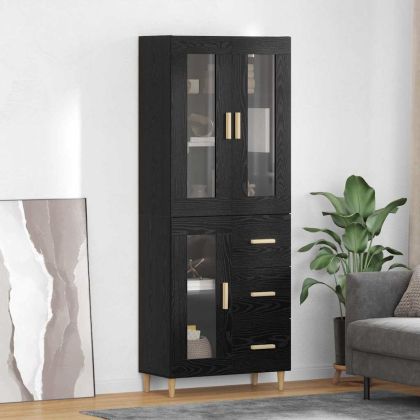 Висок шкаф Черния дъб 69,5 x 34 x 180 см Инженерно дърво
