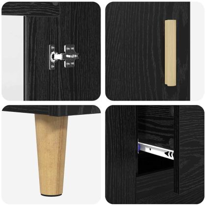 Висок шкаф Черния дъб 69,5 x 34 x 180 см Инженерно дърво