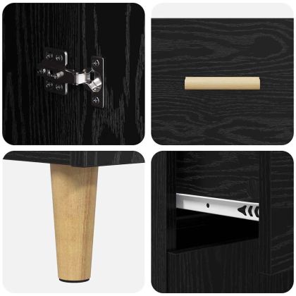 Висок шкаф Черния дъб 69,5 x 34 x 180 см Инженерно дърво