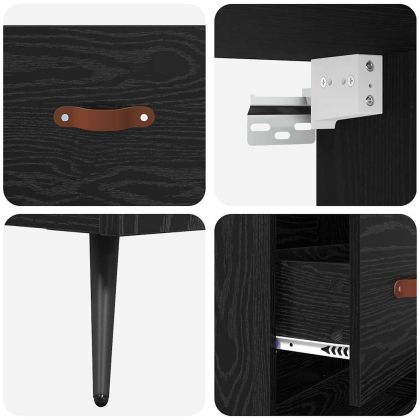 Висок шкаф Черен дъб 69,5 x 34 x 180 см Инженерно дърво