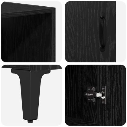 Висок шкаф Черния дъб 69,5 x 34 x 180 см Инженерно дърво