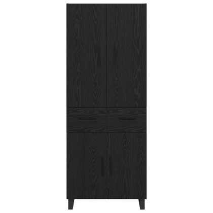 Висок шкаф с чекмедже 2 pcs Черния дъб 69,5 x 34 x 180 см