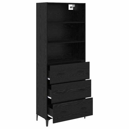 Висок шкаф Черния дъб 69,5 x 34 x 180 см Инженерно дърво