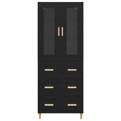 Висок шкаф с чекмедже Черния дъб 69,5 x 34 x 180 см