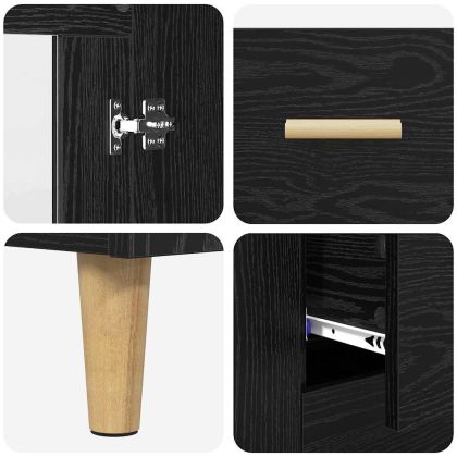 Висок шкаф с чекмедже Черния дъб 69,5 x 34 x 180 см