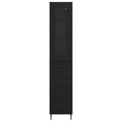 Висок шкаф Черния дъб 34,5 x 34 x 180 см Инженерно дърво