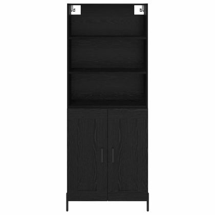 Висок шкаф Черен дъб 69,5 x 34 x 180 см Инженерно дърво