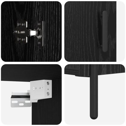 Висок шкаф Черен дъб 69,5 x 34 x 180 см Инженерно дърво