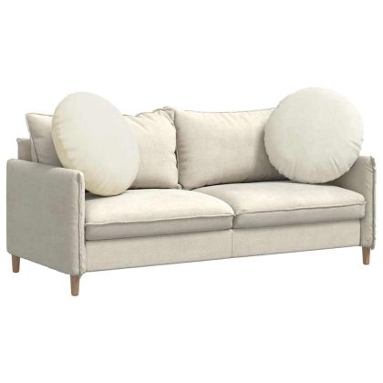 Възглавници за седалки 2 pcs Крем Ø 80 x 29 см Кадифе