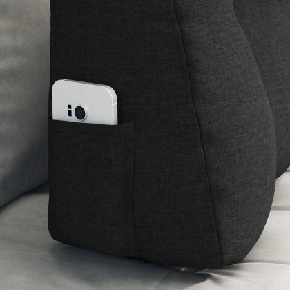 Възглавница за гръб Черно 80 x 24 x 50 см текстил