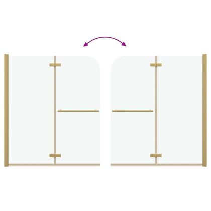 Душова обшивка Златист 120 x 140 cm ESG стъкло и алуминий