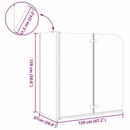 Душова обшивка Черно 120 x 68 x 130 см ESG стъкло и алуминий