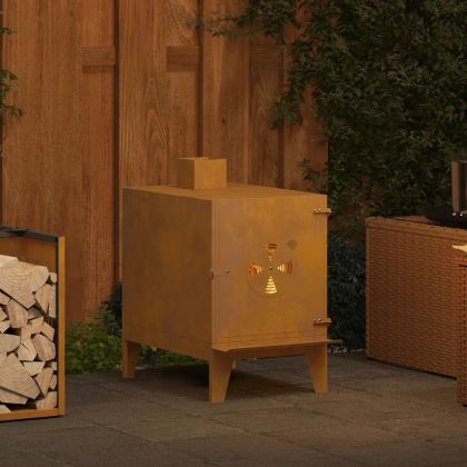 Къмпинг печка 35x50x60 cm Кортен стомана