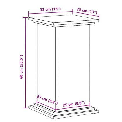 Стойка за растения Черния дъб 33 x 33 x 60 см