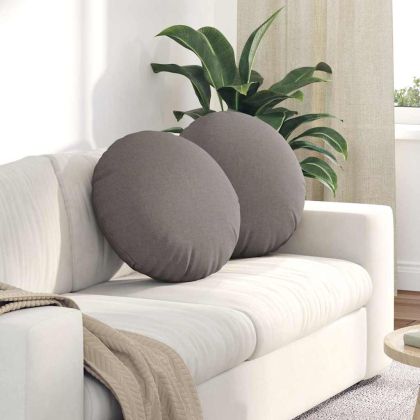 Възглавници за седалки 2 pcs Таупе Ø50 x 19 см текстил