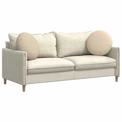 Възглавници за седалки 2 pcs Крем Ø50 x 19 см текстил