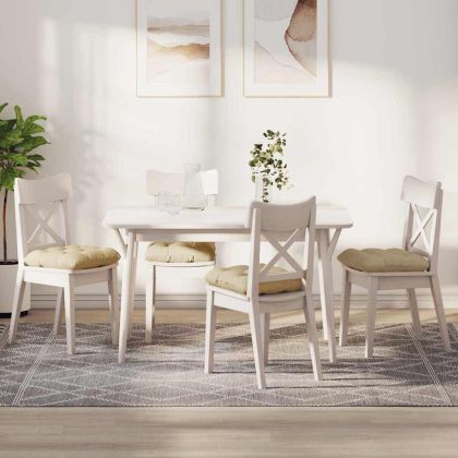 Възглавници за седалки 4 pcs Крем 40 x 40 x 12 см текстил
