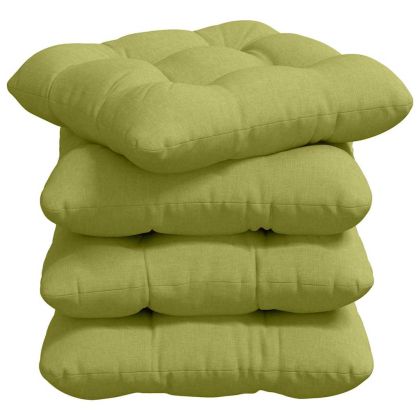 Възглавници за седалки 4 pcs Светло зелено 40 x 40 x 12 см