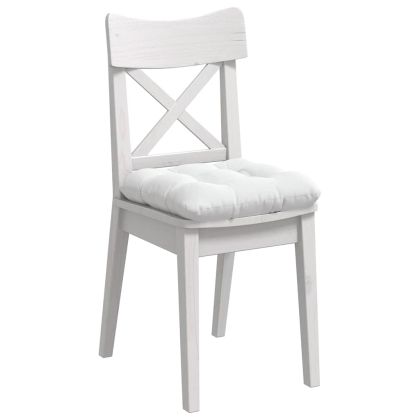Възглавници за седалки 4 pcs Бяло 40 x 40 x 12 см текстил
