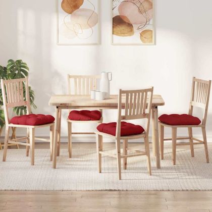 Възглавници за седалки 4 pcs Червено 40 x 40 x 12 см текстил