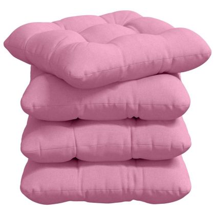 Възглавници за седалки 4 pcs Розово 40 x 40 x 12 см текстил