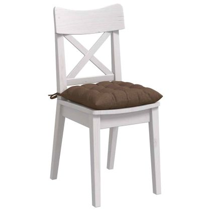 Възглавници за седалки 4 pcs Кафяво 40 x 40 x 6 cm текстил