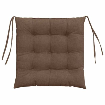 Възглавници за седалки 4 pcs Кафяво 40 x 40 x 6 cm текстил