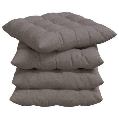 Възглавници за седалки 4 pcs Таупе 40 x 40 x 6 cm текстил